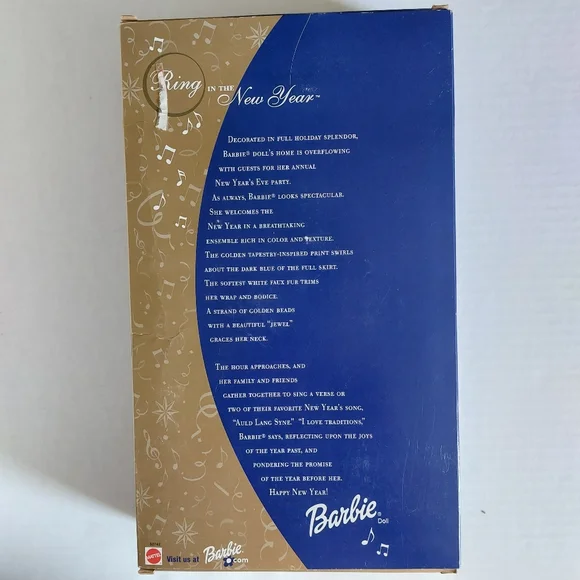 NIB Ring in the New Year Barbie,  2001 - Picture 4 of 12